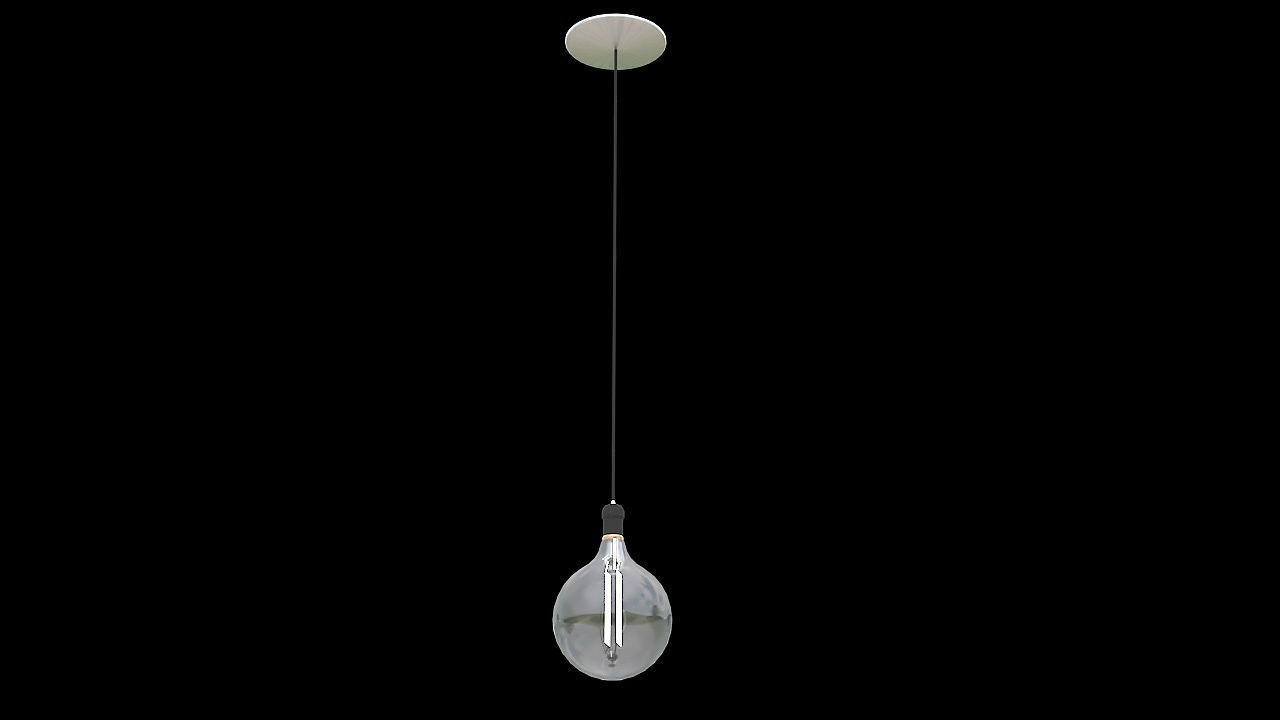 vintage hanging single bulb 3D model_1