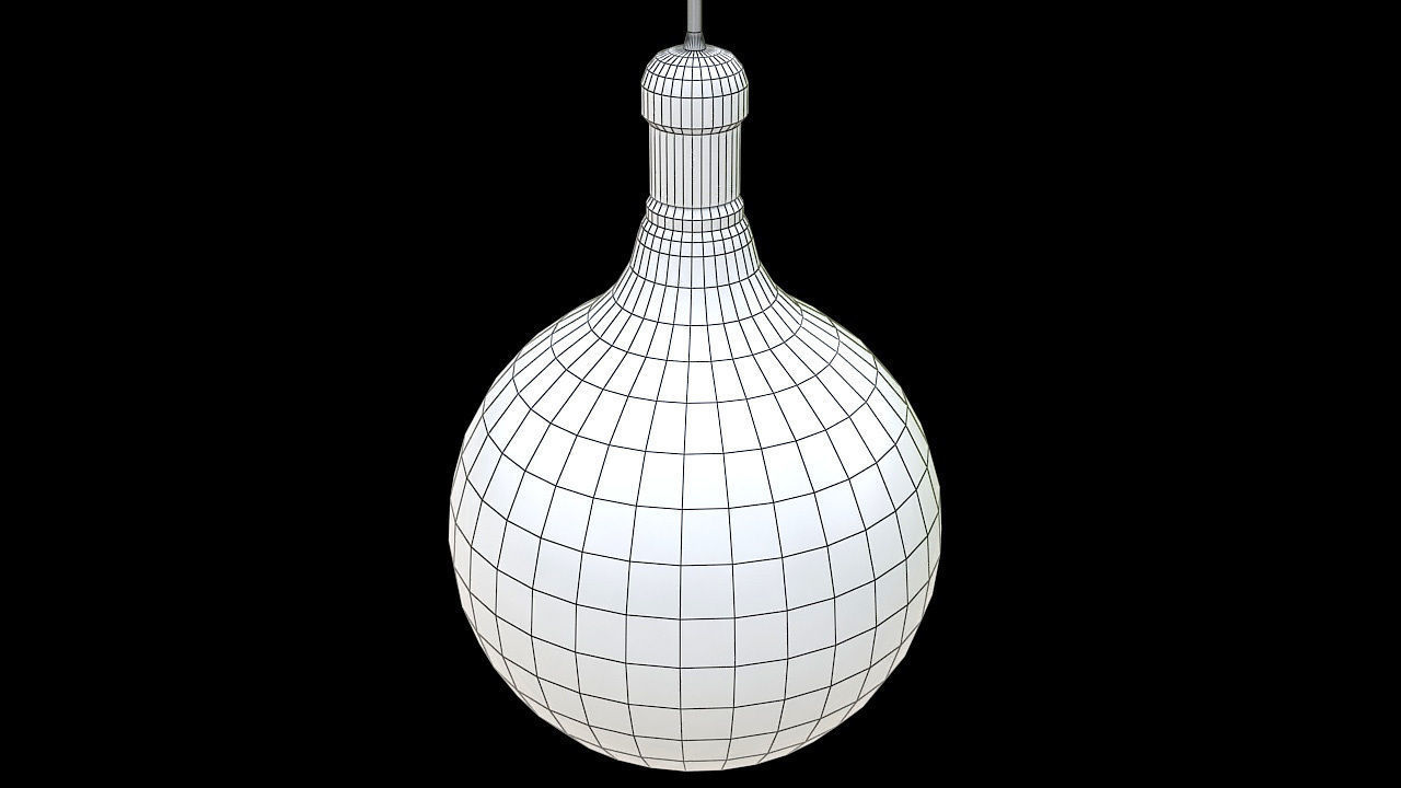 vintage hanging single bulb 3D model_6