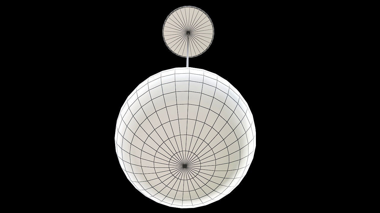 vintage hanging single bulb 3D model_7