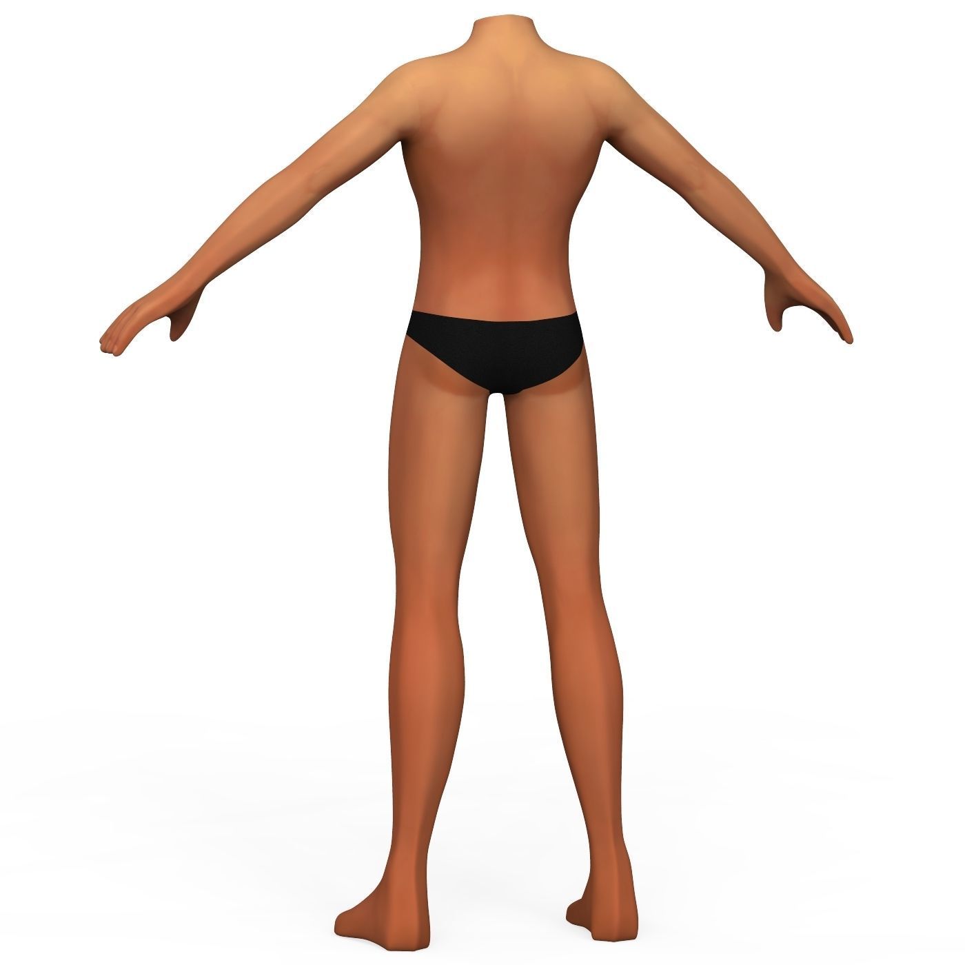 Little Boy Body Base Mesh Low-poly 3D model_2