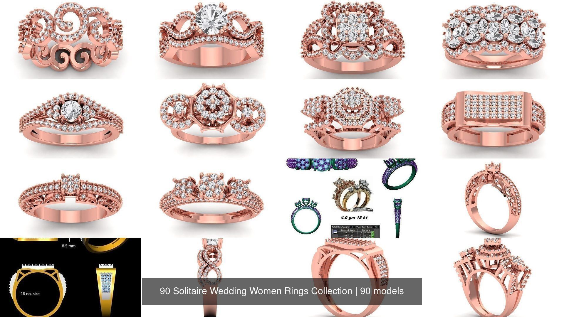 90 Solitaire Wedding Women Rings Collection _10