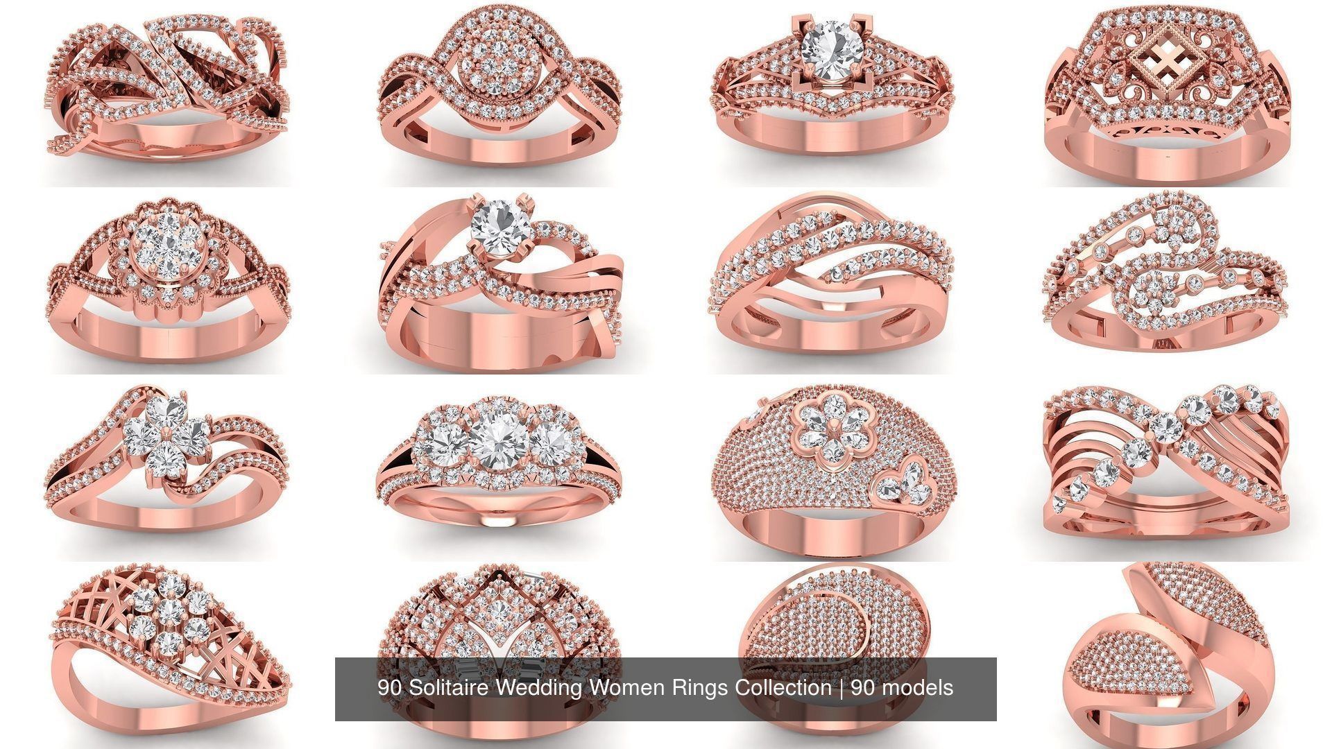 90 Solitaire Wedding Women Rings Collection _7