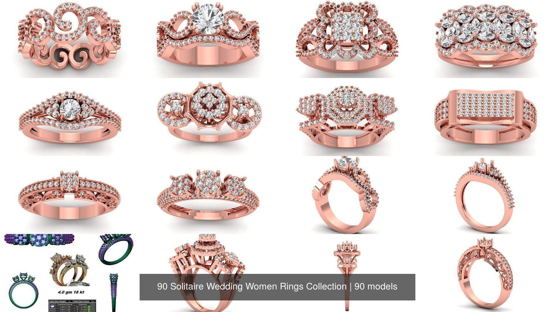 90 Solitaire Wedding Women Rings Collection _15