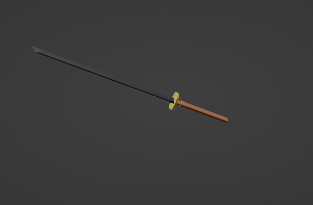 Simple Samurai Sword - Katana Free low-poly 3D model_4