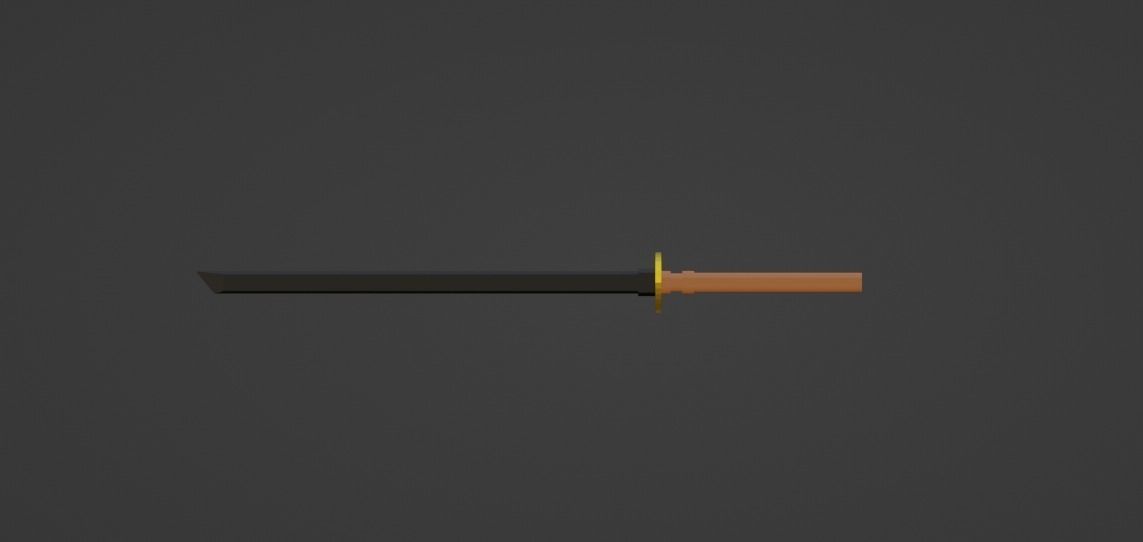 Simple Samurai Sword - Katana Free low-poly 3D model_1