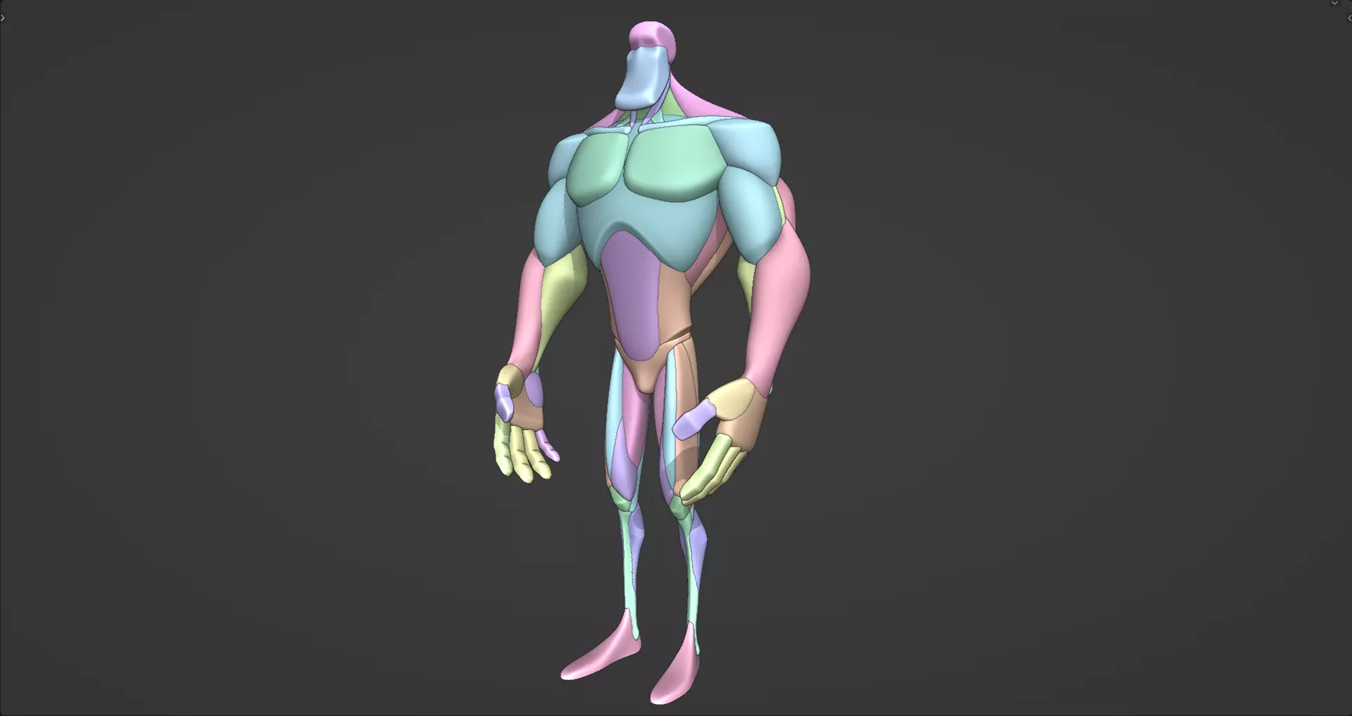 Stylized Big Guy Anatomy Blockout V2 3D model