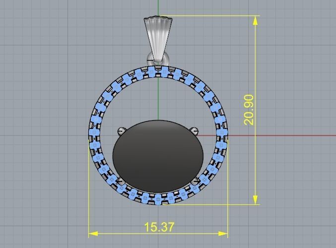 Pendant Model 2372 3D print model_3