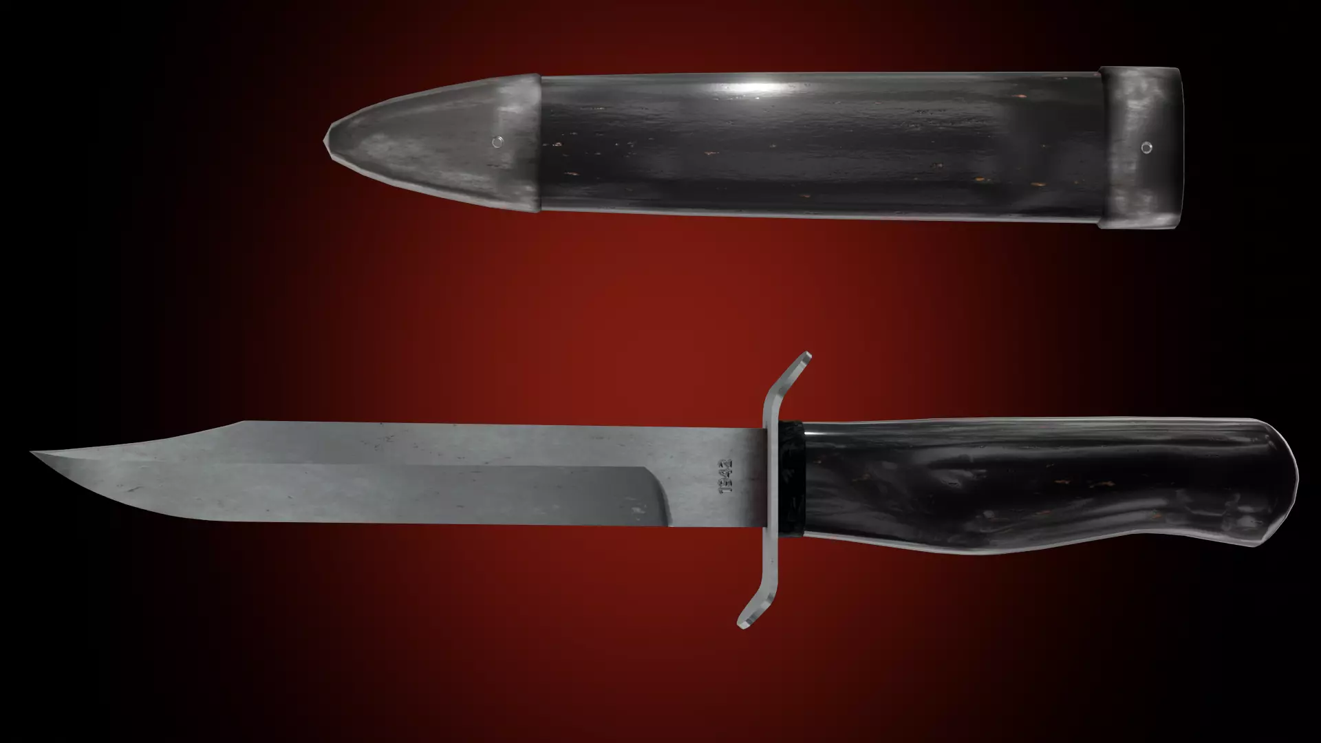 NR-40 knife PBR game ready Low-poly 3D model_0