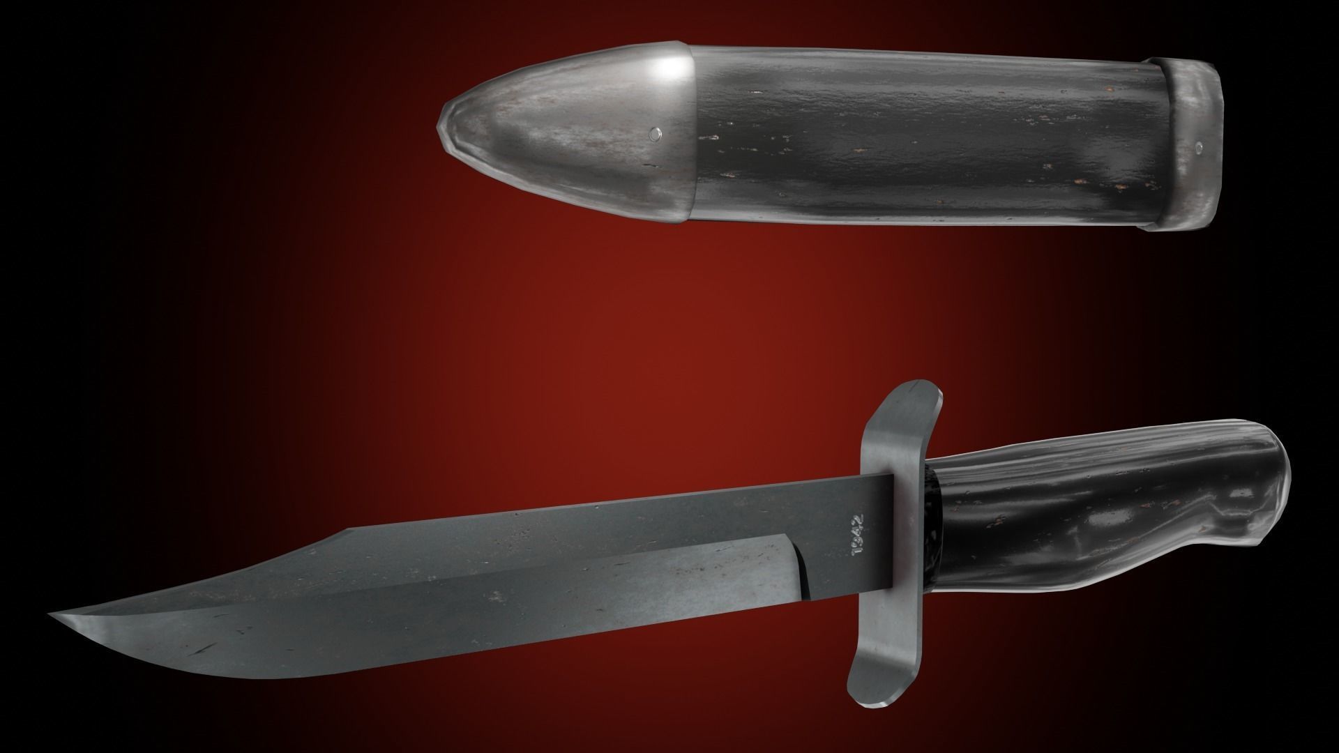 NR-40 knife PBR game ready Low-poly 3D model_2
