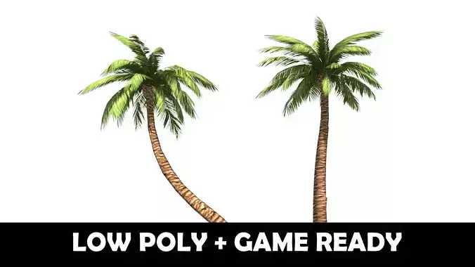 Palm Trees Game Ready Low-poly 3D model
