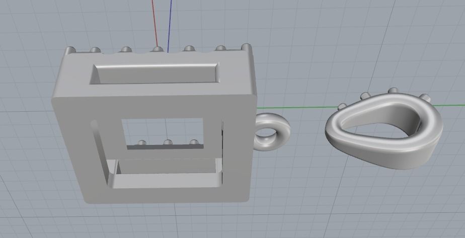 Pendant square Model 2366 3D print model_4
