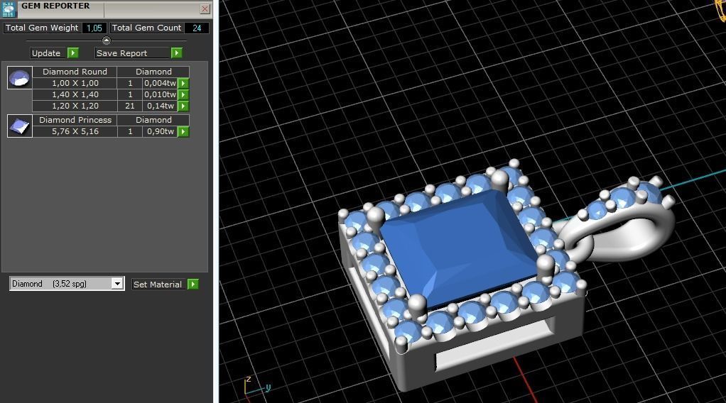 Pendant square Model 2366 3D print model_8