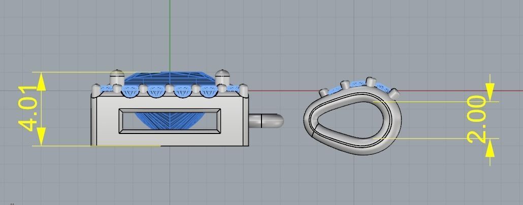 Pendant square Model 2366 3D print model_6