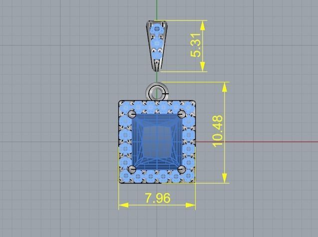 Pendant square Model 2366 3D print model_5