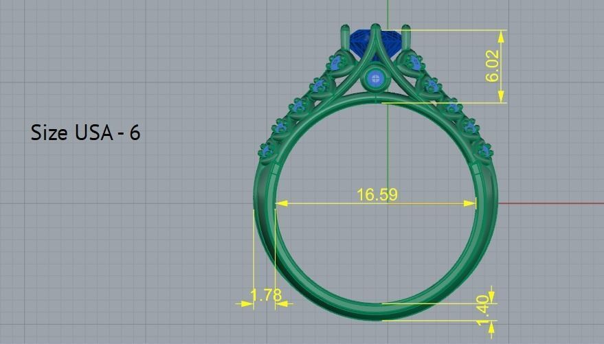 Soliter ring size 6 Model 2345 3D print model_6