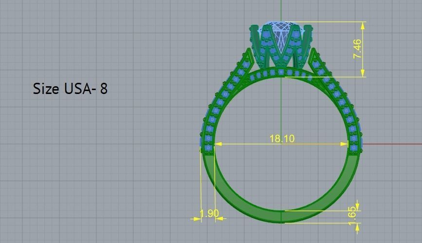 Soliter ring size 8 Model 2343 3D print model_6