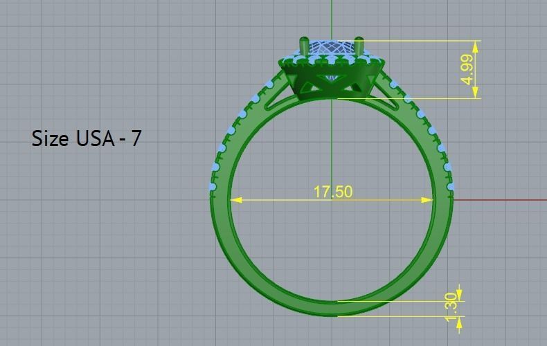 Soliter ring size 7 Model 2339 3D print model_4