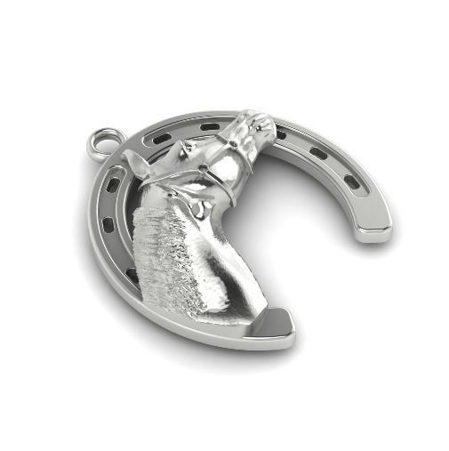 Horseshoe pendant with a horse Model 2331 3D print model_1