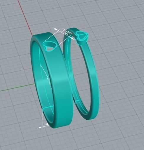 210713 R couple of rings with little hearts 3D print model_12