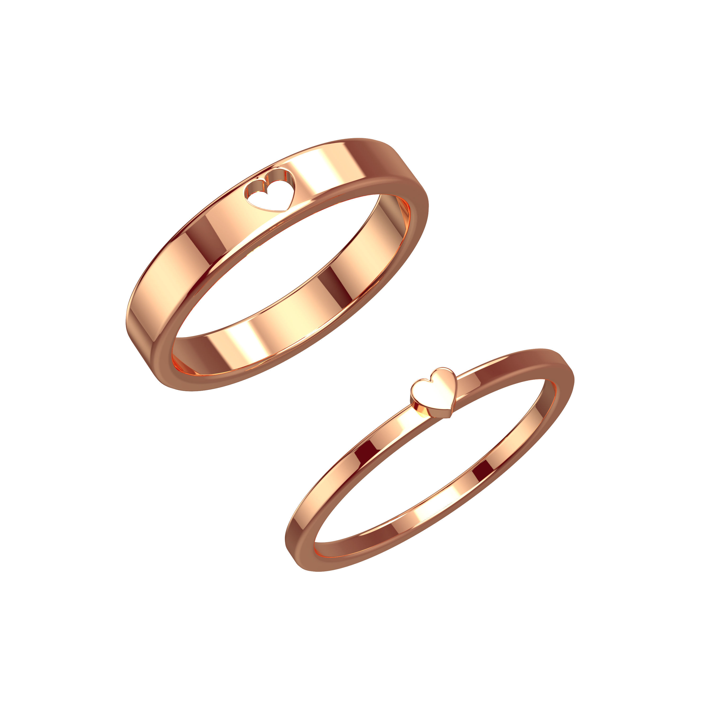 210713 R couple of rings with little hearts 3D print model_4