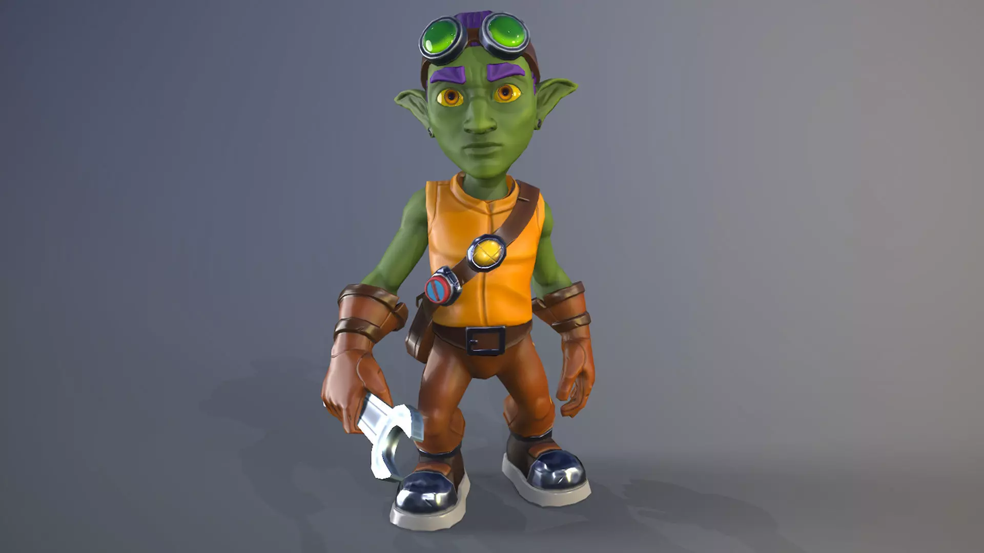 Goblin Mechanic Low-poly 3D model
