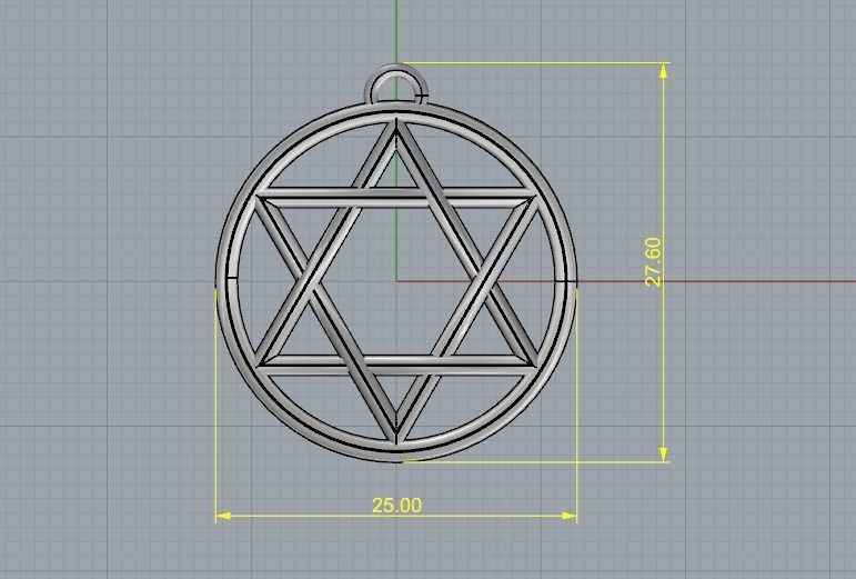 Star of David pendant Model 2406 3D print model_6