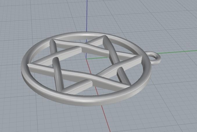 Star of David pendant Model 2406 3D print model_4