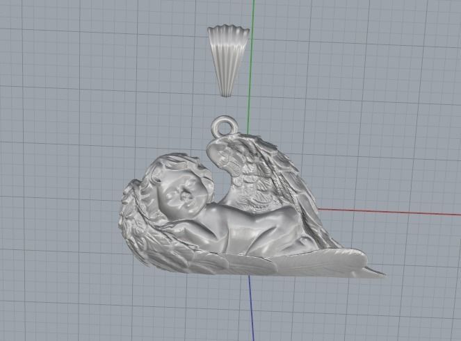 Pendant angel with wings Model 2398 3D print model_2