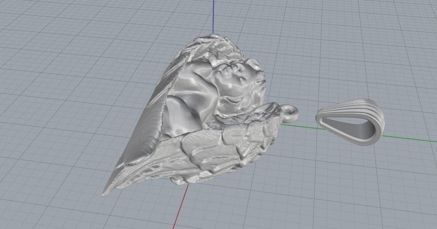 Pendant angel with wings Model 2398 3D print model_3