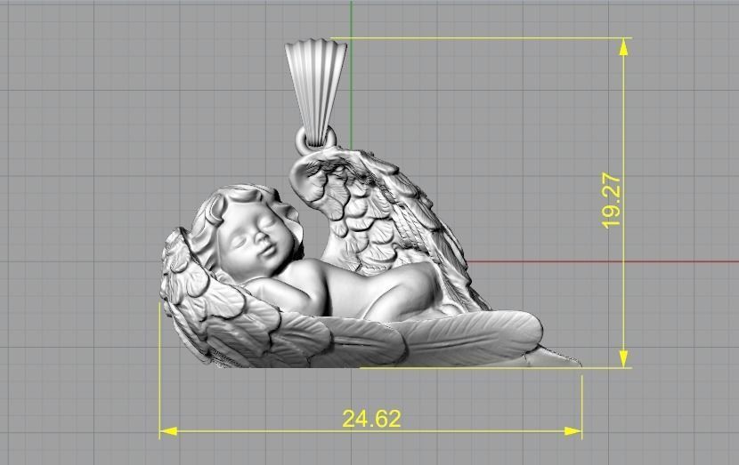 Pendant angel with wings Model 2398 3D print model_6