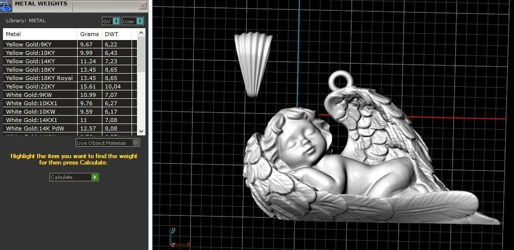 Pendant angel with wings Model 2398 3D print model_8