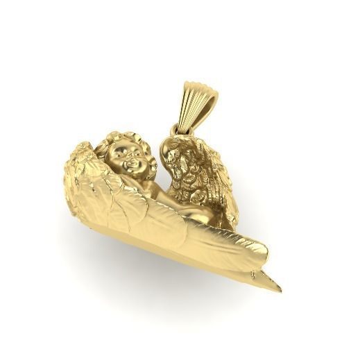 Pendant angel with wings Model 2398 3D print model_1