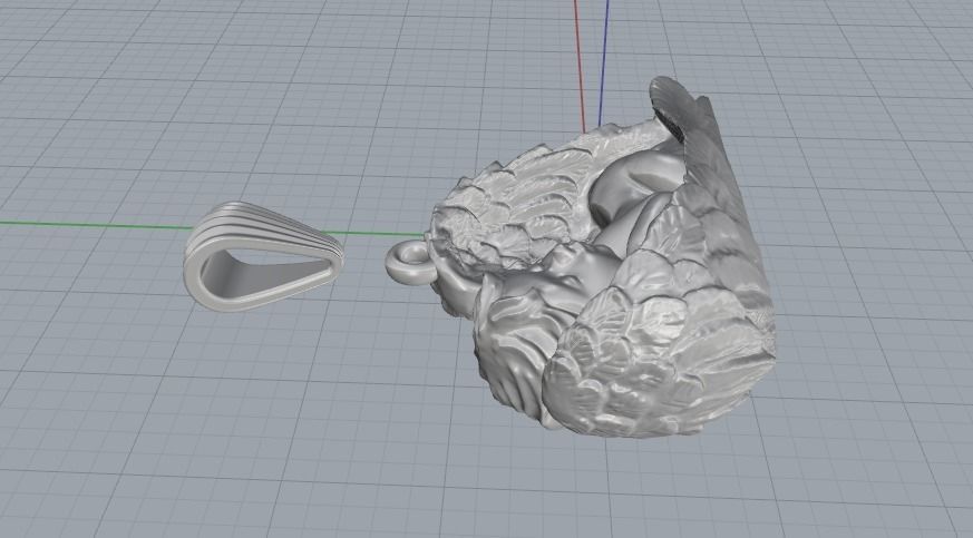 Pendant angel with wings Model 2398 3D print model_4