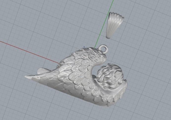 Pendant angel with wings Model 2398 3D print model_5