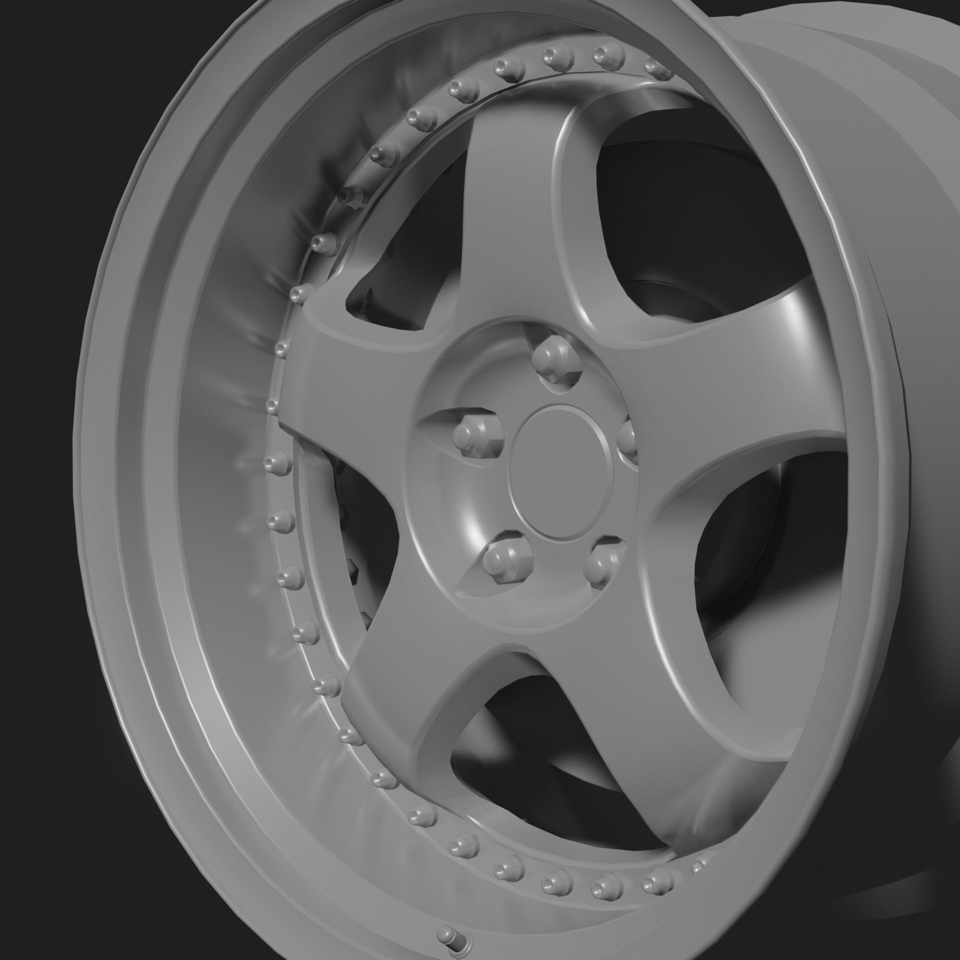 Meister S1 - 3 Piece Wheels - Game Ready Low-poly 3D model_1
