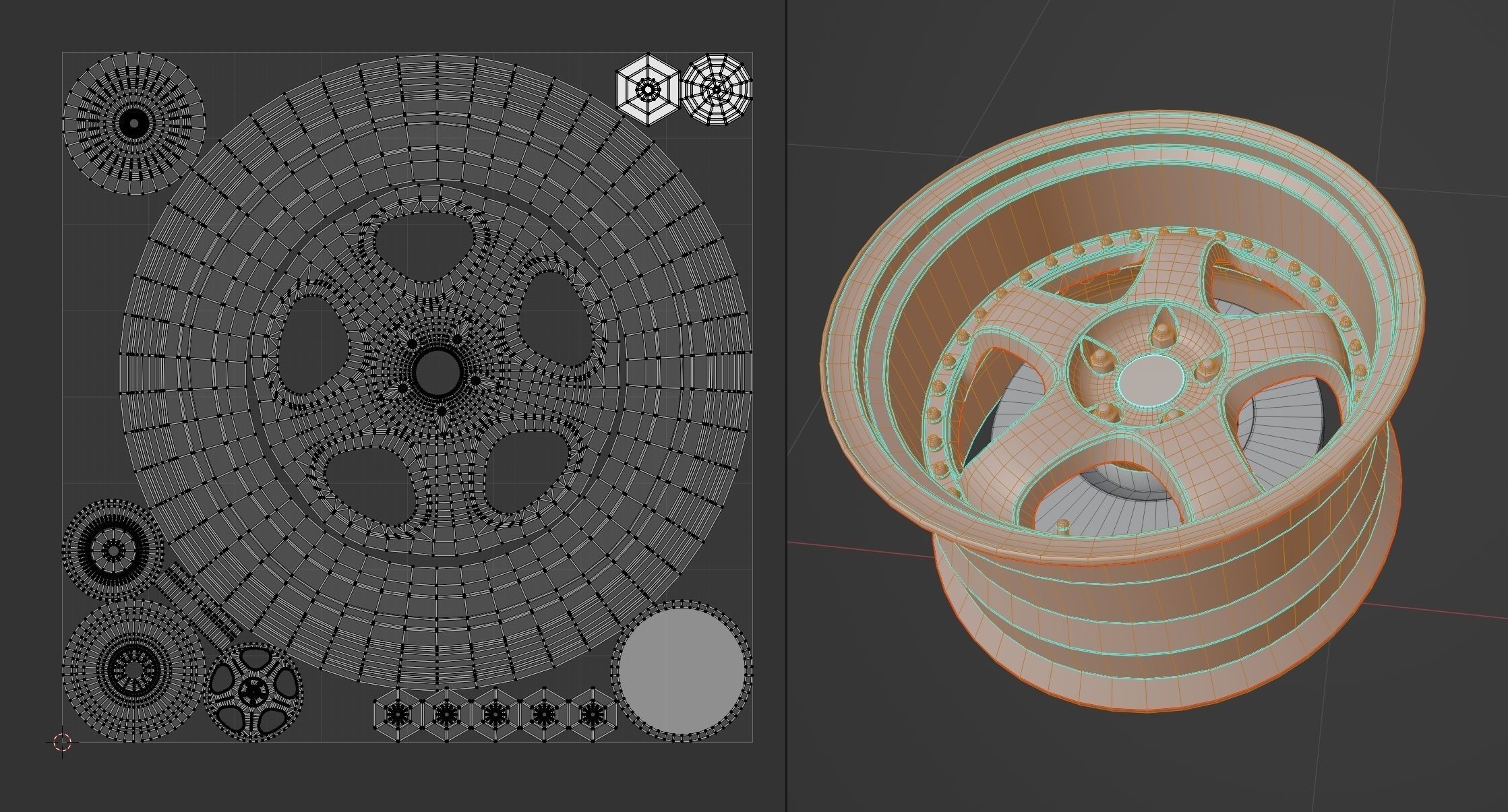 Meister S1 - 3 Piece Wheels - Game Ready Low-poly 3D model_7