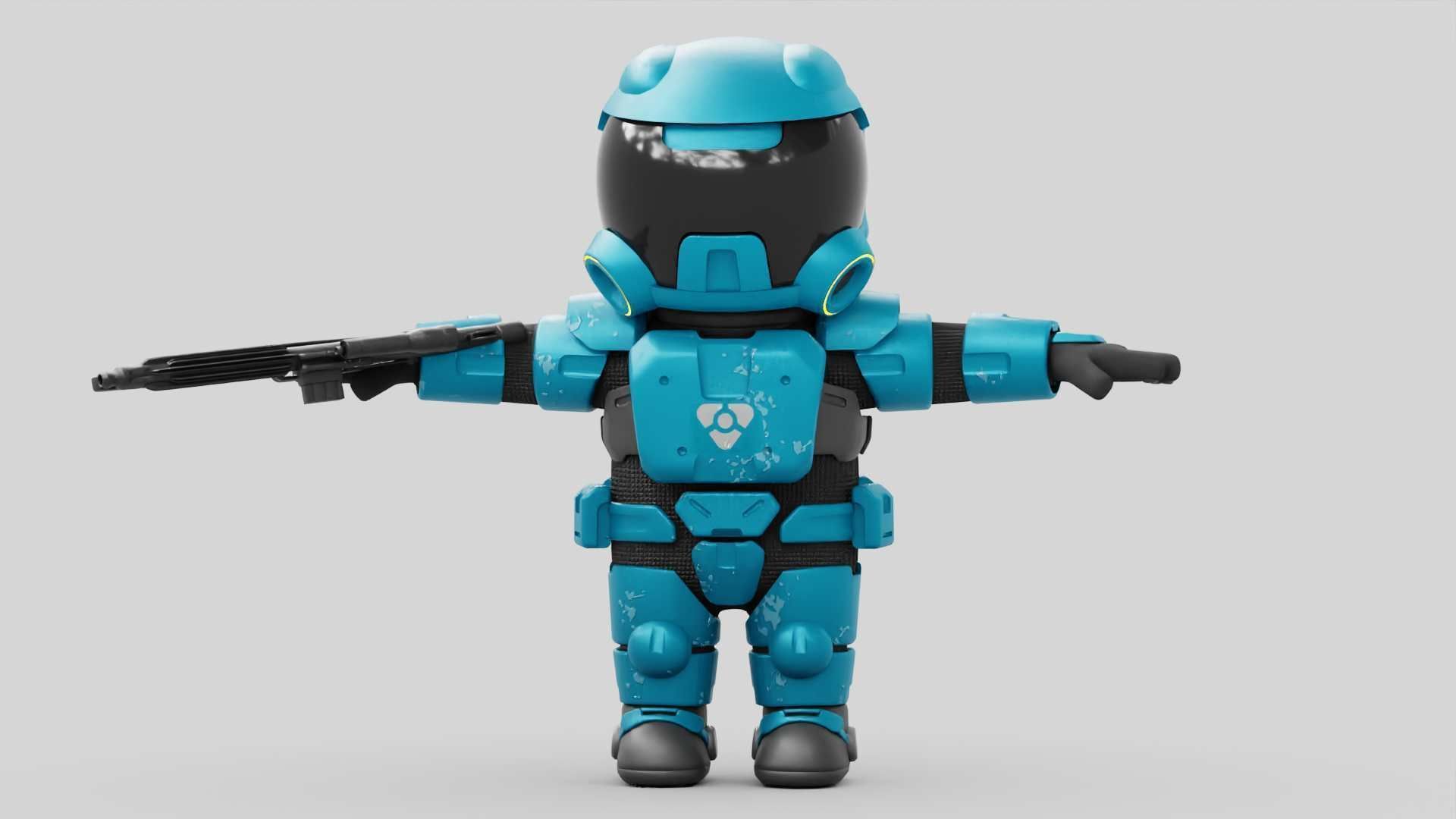 TOON TROOPER RIGGED Free 3D model_27