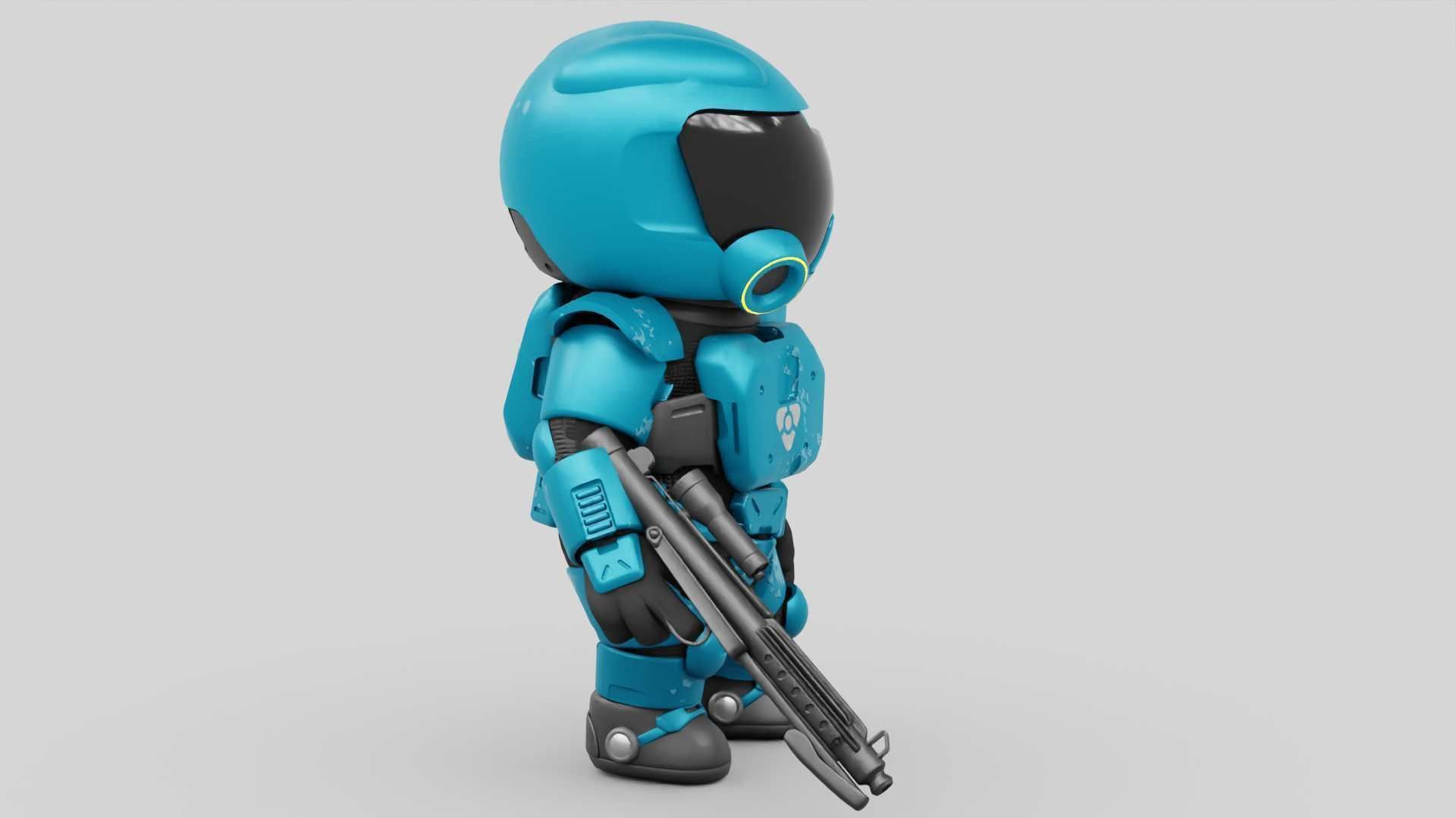 TOON TROOPER RIGGED Free 3D model_6