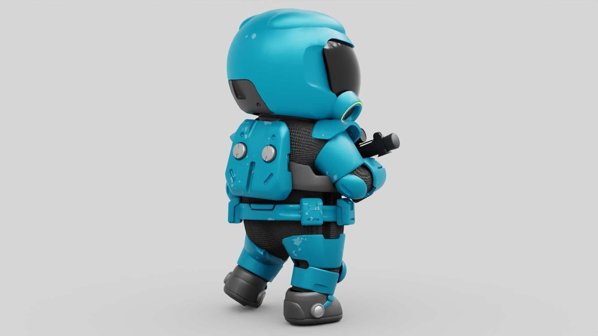 TOON TROOPER RIGGED Free 3D model_10