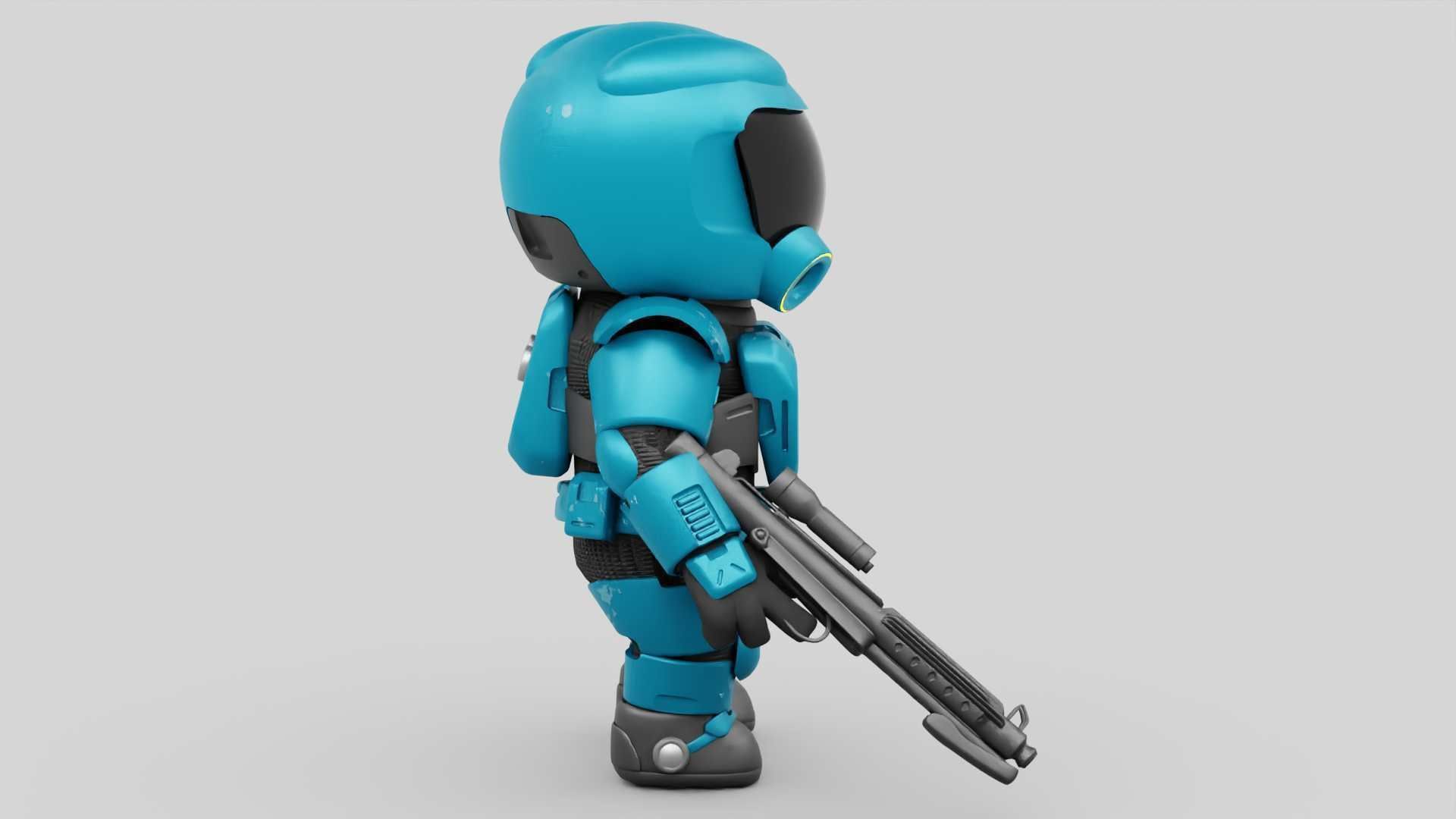 TOON TROOPER RIGGED Free 3D model_7