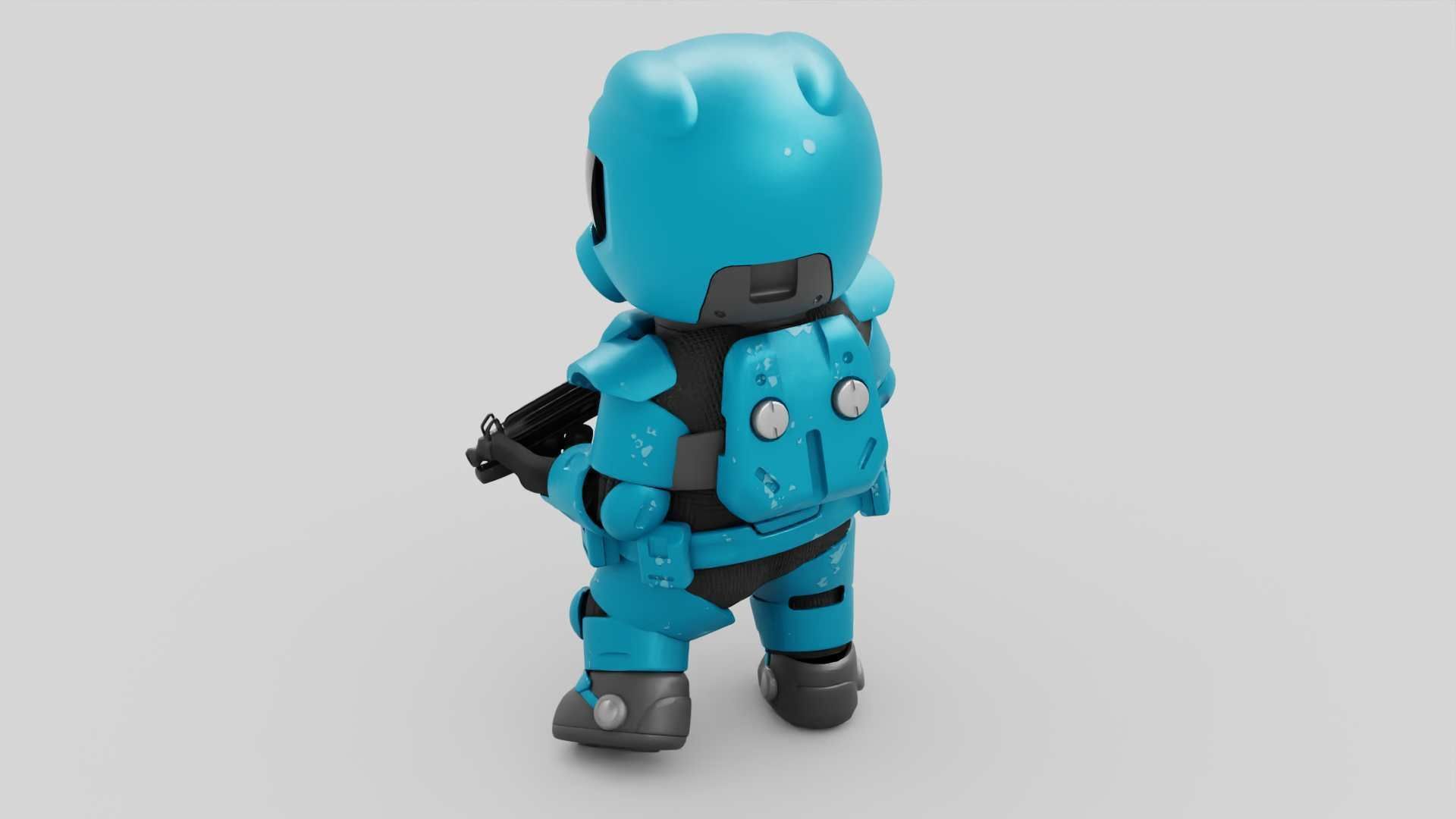 TOON TROOPER RIGGED Free 3D model_22
