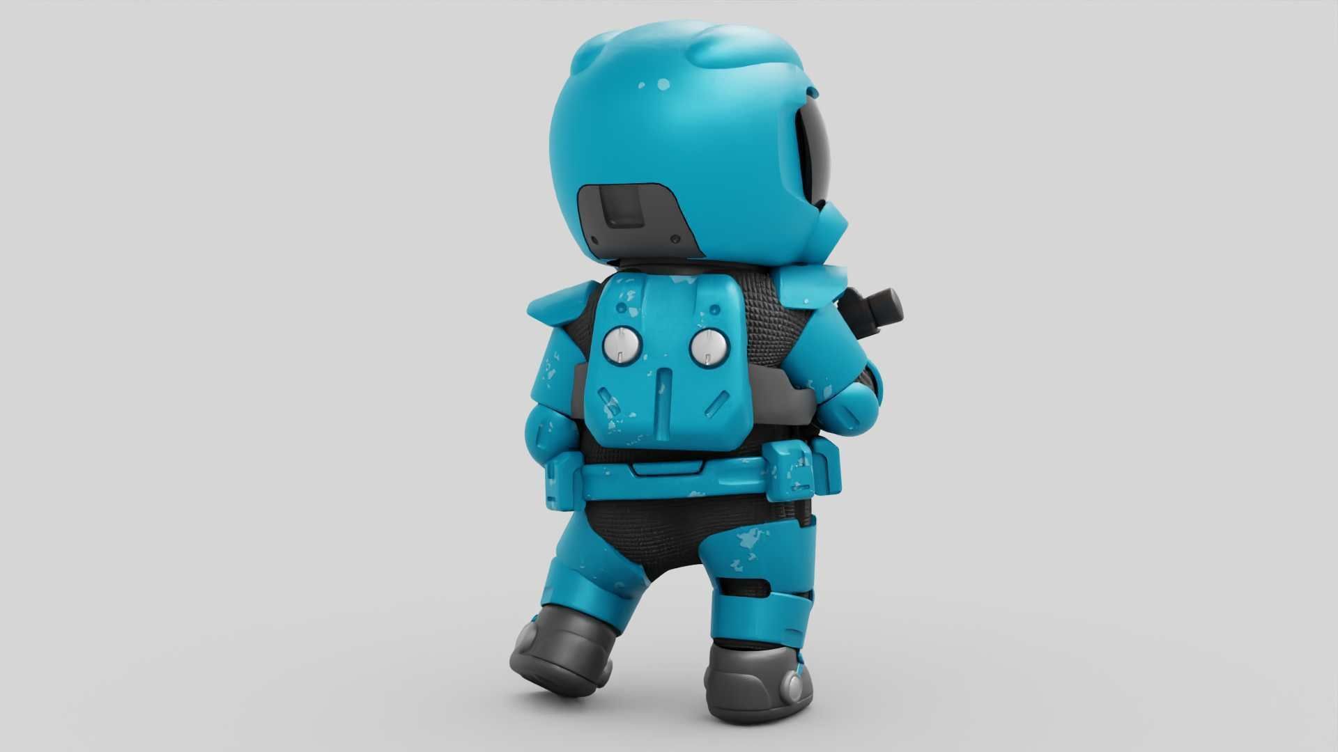 TOON TROOPER RIGGED Free 3D model_9
