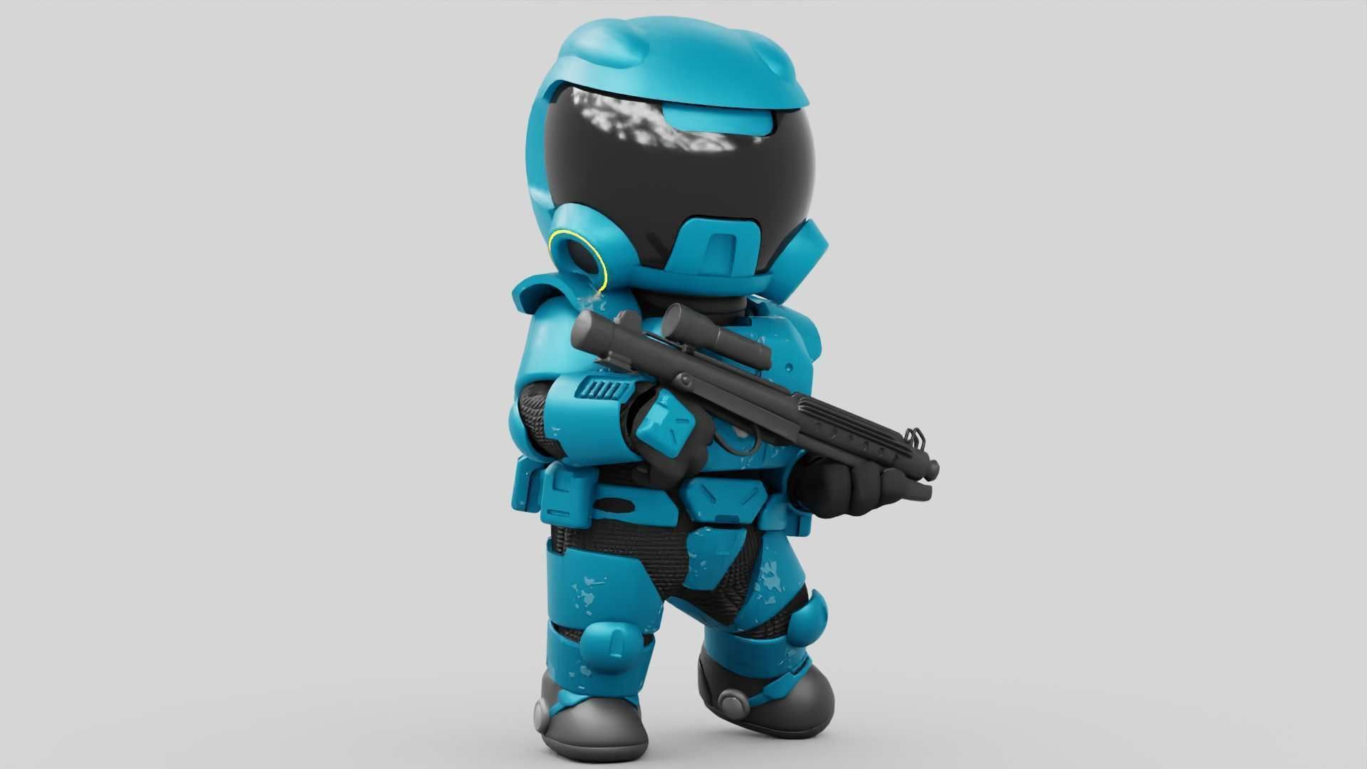 TOON TROOPER RIGGED Free 3D model_14