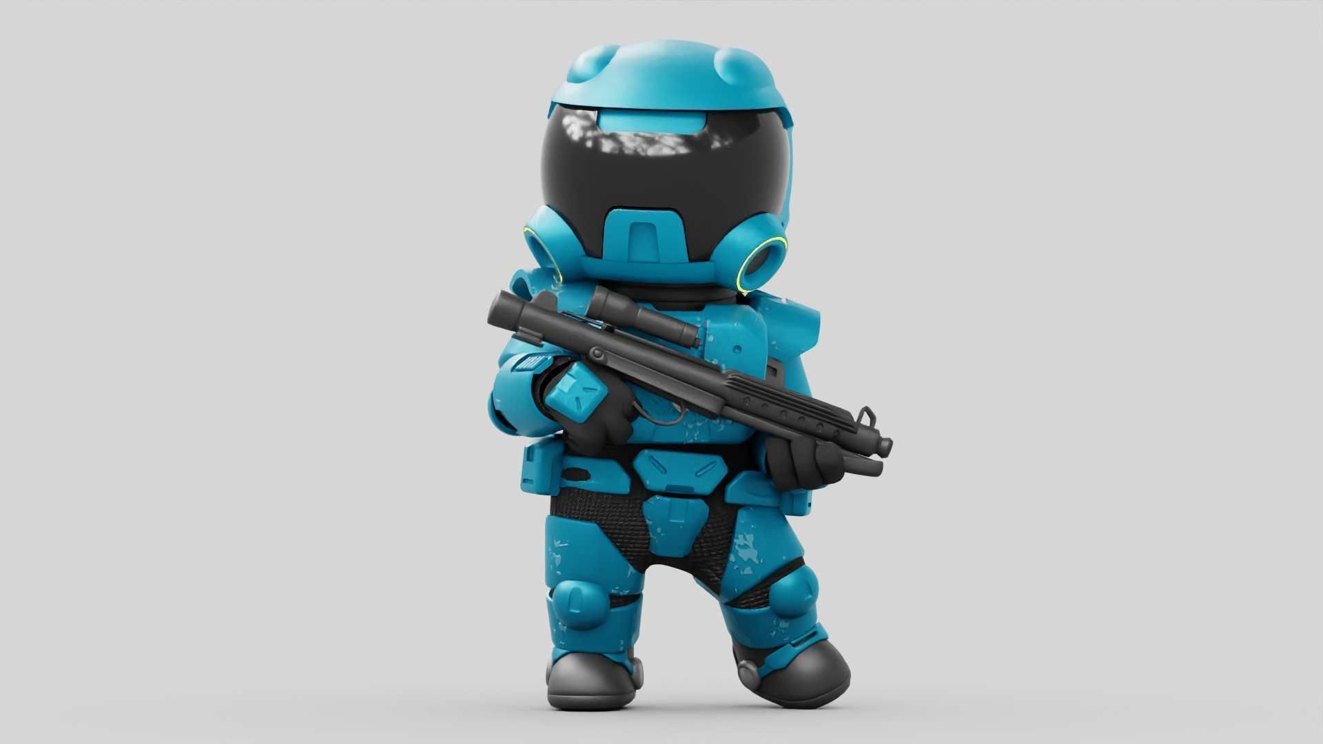 TOON TROOPER RIGGED Free 3D model_16