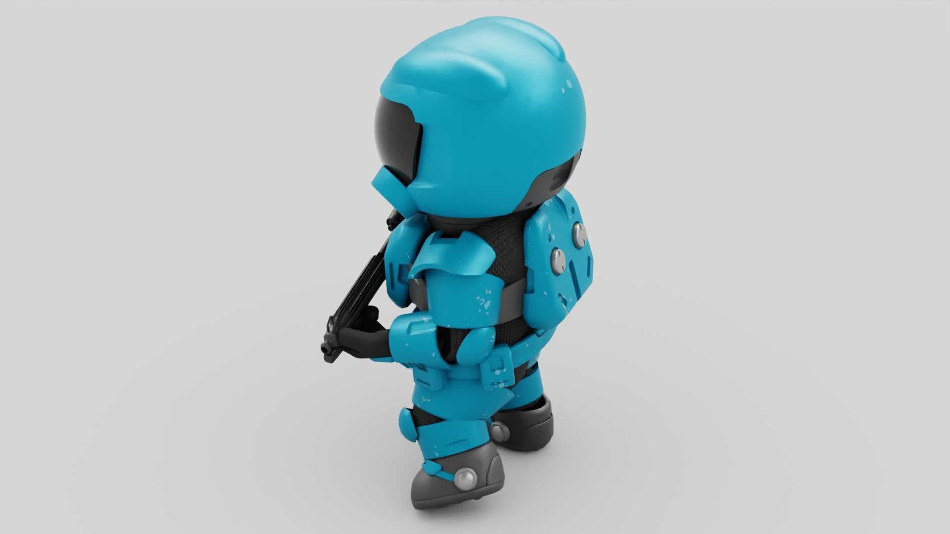 TOON TROOPER RIGGED Free 3D model_21