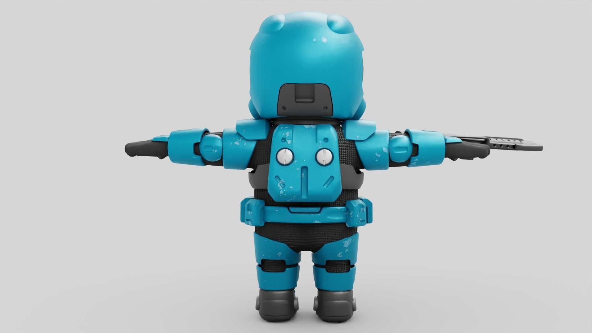 TOON TROOPER RIGGED Free 3D model_28