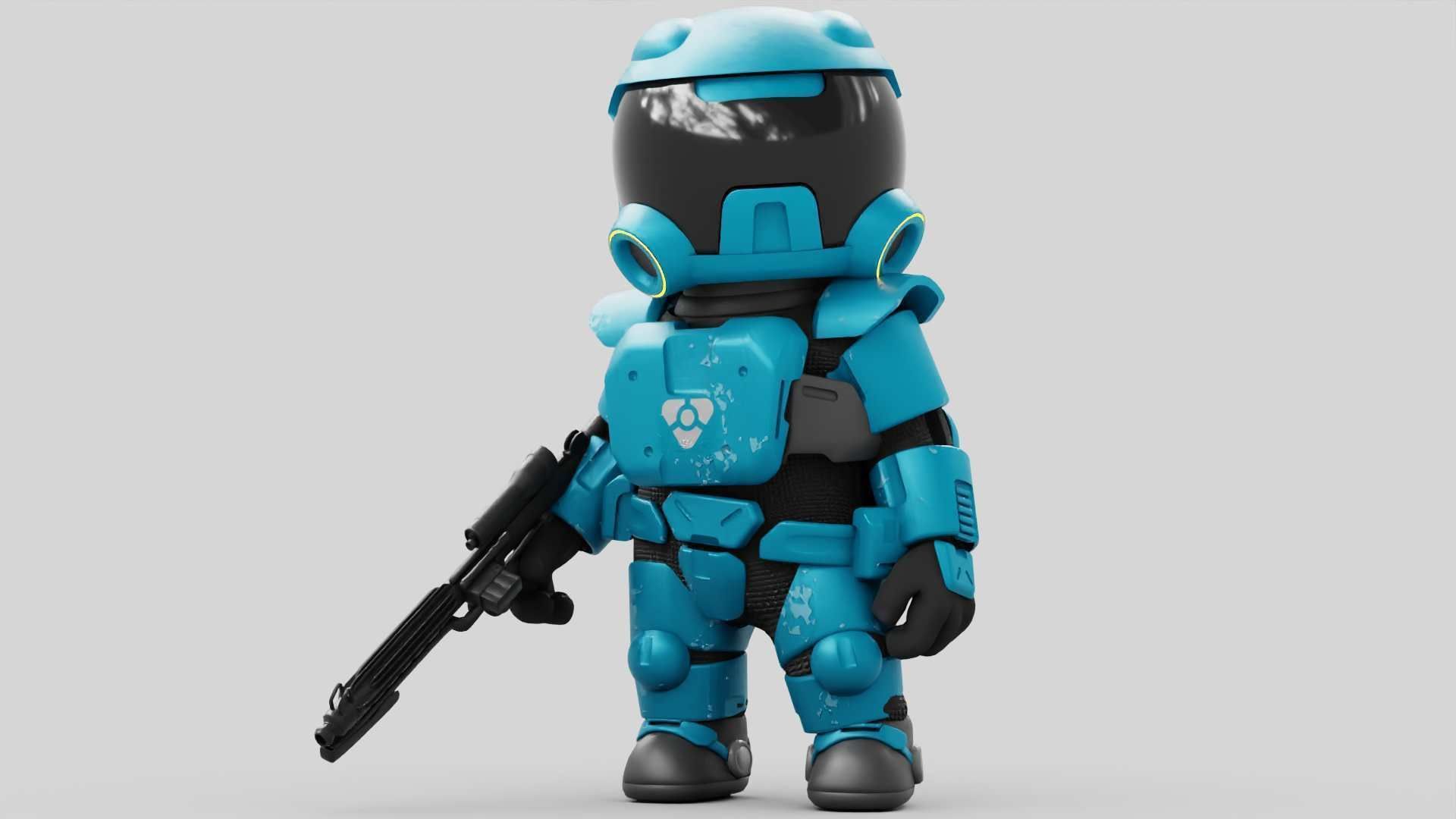 TOON TROOPER RIGGED Free 3D model_1