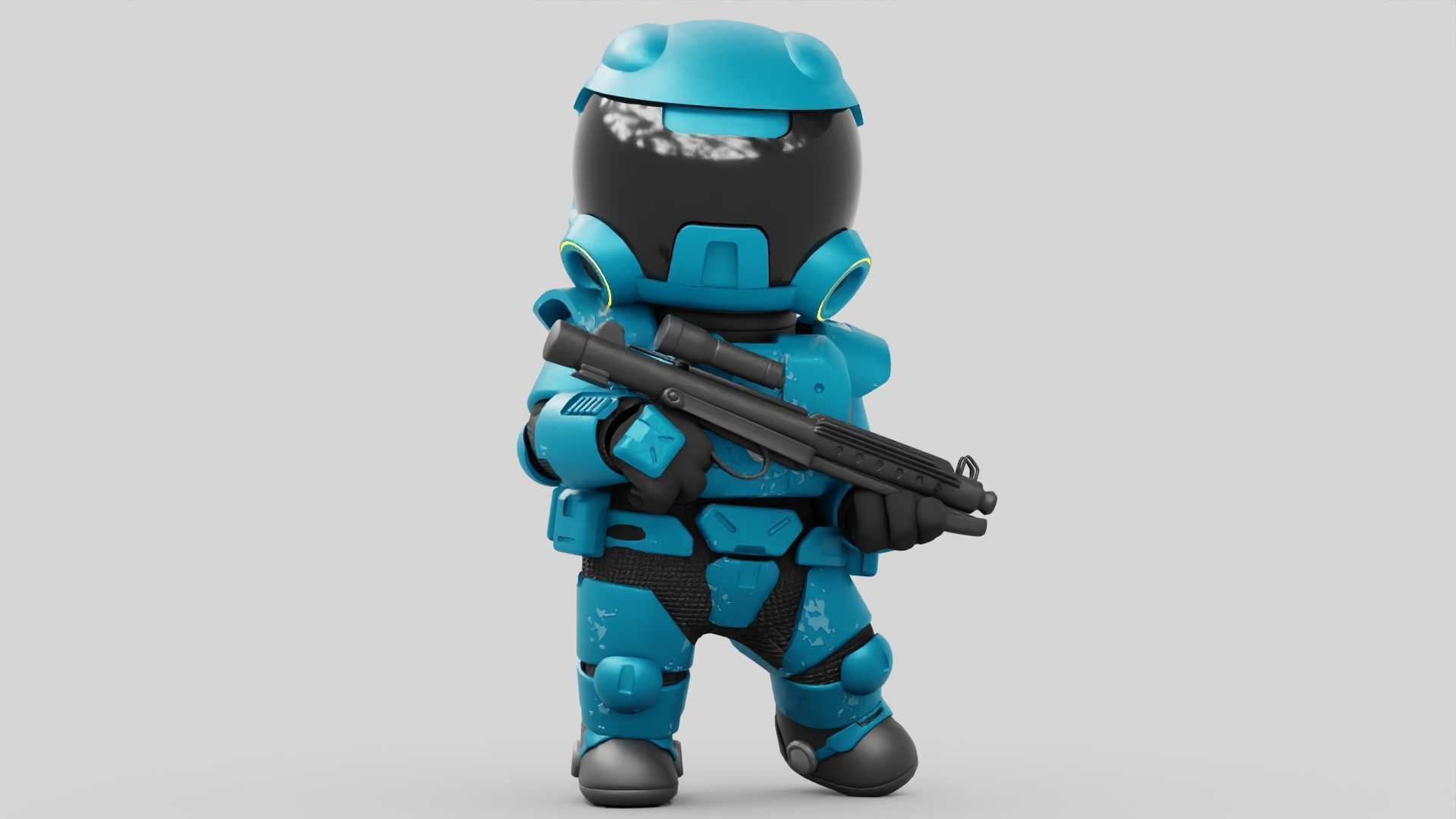 TOON TROOPER RIGGED Free 3D model_15