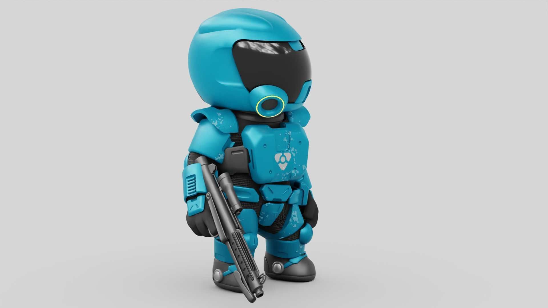 TOON TROOPER RIGGED Free 3D model_5