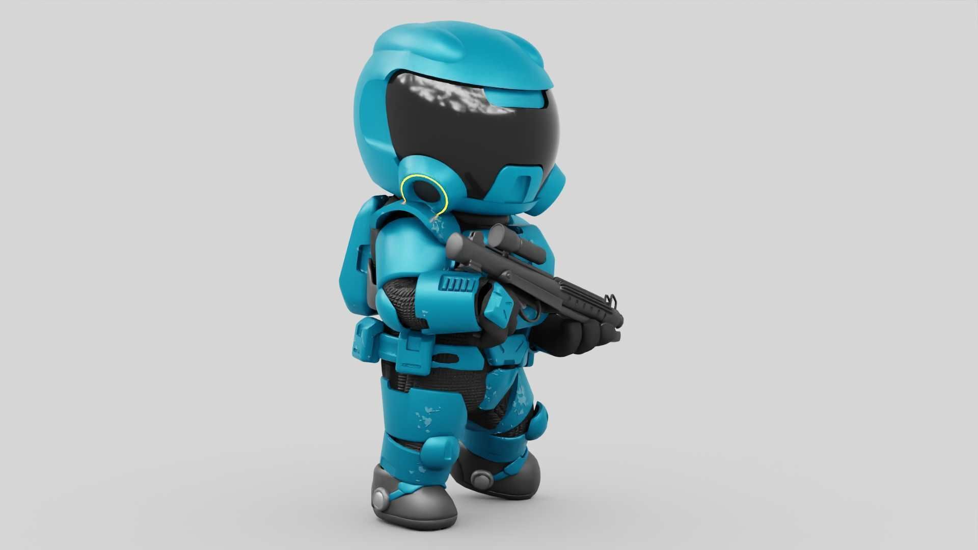 TOON TROOPER RIGGED Free 3D model_13